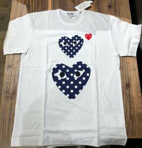 COMME des GARCONS PLAY　白に青のハート　メンズXLサイズ　AZ-T238