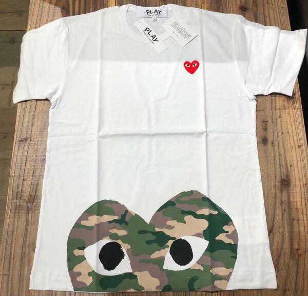 COMME des GARCONS PLAY　白Tシャツ　メンズLサイズ　AZ-T244