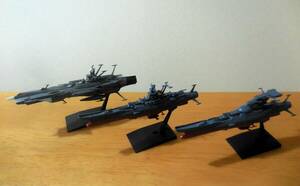 * mechanism collection Earth Federation and romeda& Uchu Senkan Yamato painting final product + wave moving experiment . Milky Way final product set *2202 Bandai plastic model 