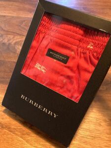 《 未使用 》BURBERRY バーバリー トランクス Mサイズ アーガイル柄 赤 検/ボクサーパンツ アンダーウエア