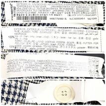 1円〜【美品】ZARA ザラ テーラードジャケット リネン100％ グレンチェック 千鳥格子 大きいサイズ XL グレー 麻 2B センターベント_画像10