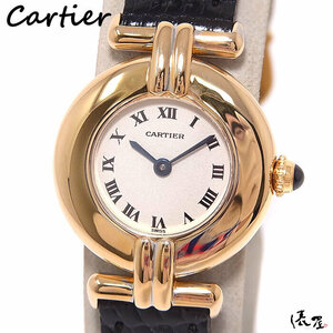 [ Cartier ]K18livoli ultimate beautiful goods OH ending pure gold ko Rize production end model lady's antique clock Cartier rivoli. shop 