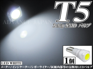 送料無料 T5 SMD LED バルブ メーター シフトゲート 灰皿照明 球 1個 白 ※代引き不可