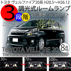 送料無料 LEDルームランプ セット 調整機能3段階 ヴェルファイア 20系 TOYOTA ALPHARD ANH20/25W GGH20W GGH25W ルーム球 ホワイト 白