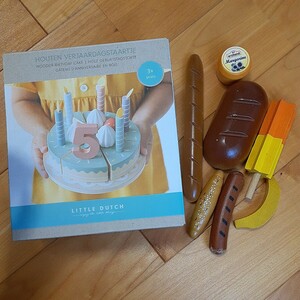 Erzi　木製　ままごと　木のおもちゃ　バースデーケーキ　パン　アイス　知育玩具