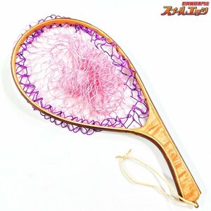 ★☆【ハンドメイド】 渓流用カーブランディングネット タモ網 全長39.2cm 内径16.5cm x 24.8cm 自重83.3g マス K_100★☆e04372