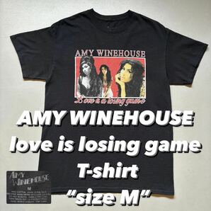 AMY WINEHOUSE love is losing game T-shirt size M エイミーワインハウス ラブイズアルージングゲーム アーティストTシャツ 音物 ブラック