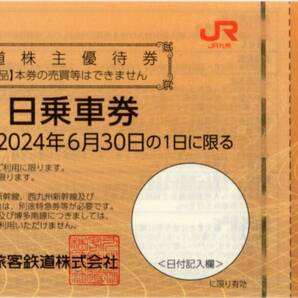 [普通郵便送料無料/平日は当日発送可能です。] JR九州 株主優待券 1日乗車券 2024/6/30期限 1-9枚 即決あり の画像1