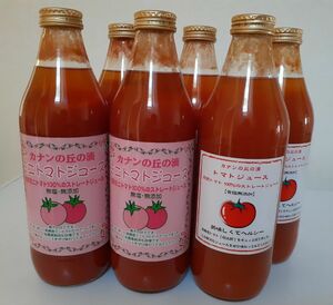 北海道　ミニ&大玉トマトジュース「カナンの丘の滴」1000ml各3本セット+ジャム1瓶サービス