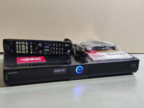 ★シャープ/SHARP/AQUOS★HDD/BDレコーダー★BD-W1200 リモコン付 HDD 1TB ★2番組同時録画、3D対応機 ★動作保証1TB★ 2013年 4051