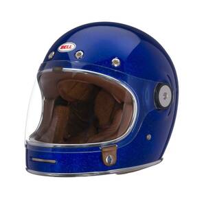 ★新品未使用★希少廃盤カラー★ベル ブリット★BELL BULLITT★フルフェイスヘルメットM ブルーフレーク BLUE FLAKE★茶本革ブラウンレザー