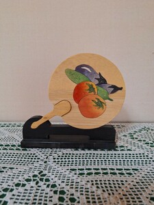 Art hand Auction Летний овощной веер из дерева, Изделия ручной работы, интерьер, разные товары, орнамент, объект