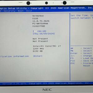 ジャンク品・第10世代・NEC LAVIE NM750/R・Core i7-10510Y・RAM8GB・カメラ・HDMI・Type-C・通電、BIOS確認可・[B9]の画像5