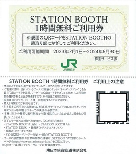 6枚セット■STATION BOOTH ステーションブース1時間無料券■JR東日本株主