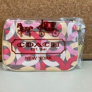 新品　Coach ファブリック リストレット ハンドバッグ 小物入れ ミニバッグ ポーチ