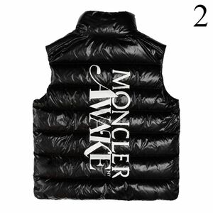 MONCLER GENIUS AWAKE ダウンベスト　黒２　モンクレール　ジーニアス　アウェイク　ロゴ　ビッグロゴ　新品　本物