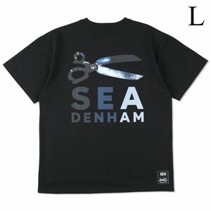 L　DENHAM x WDS (SEA DENHAM) Razor Tee　黒　ウィンダンシー　デンハム　レイザー　Tシャツ