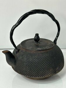 茶道具　南部鉄器 岩鋳造 鉄瓶 アラレ模様 現状品