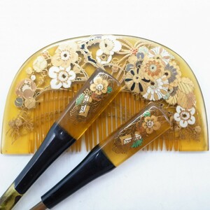  kimono small articles hair ornament ornamental hairpin .. comb . plum Hanamaru . antique 
