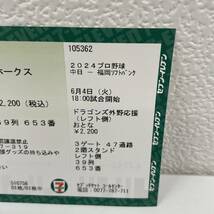 【HPF-4096】 1円～ 野球チケット 1枚 バンテリンドーム ナゴヤ 2024年6月4日(火) 16:00開場 18:00試合開始 中日-福岡ソフトバンク_画像4