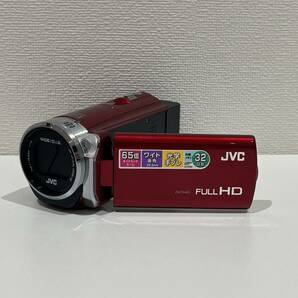 【AMT-10975】JVC ケンウッド エブリオ Everio GZ-E565-R ビデオカメラ 2.1～79.8mm 1:1.8 65x DYNAMIC ZOOM FULL HD ム－ビー 動作未確認の画像2