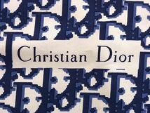 1円 ■美品■ ChristianDior クリスチャンディオール トロッター 大判 スカーフ ストール ショール レディース ネイビー系 AY1339_画像4