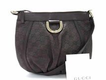 1円 GUCCI グッチ 203257 200047 アビー グッチシマ レザー クロスボディ ショルダーバッグ 斜め掛けかばん ブラウン系 FA1404_画像1