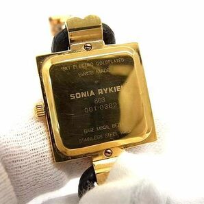 1円 ■稼働品■美品■ SONIA RYKIEL ソニアリキエル 18K 750 18金 クォーツ 腕時計 ウォッチ レディース ゴールド系 DA6794の画像5