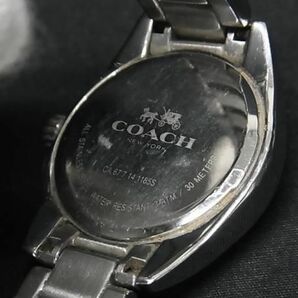 1円 ■稼働品■ COACH コーチ SS クォーツ 3気圧防水 腕時計 ウォッチ メンズ レディース シルバー系 DA6786の画像4