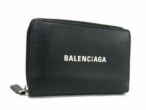 1 jpy # beautiful goods # BALENCIAGA Balenciaga leather coin case coin perth change purse . card inserting black group AW6470