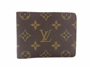 1円 ■美品■ LOUIS VUITTON ルイヴィトン M60895 ポルトフォイユ ミュルティプル モノグラム 二つ折り 財布 ブラウン系 AW6490