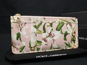 1円 ■新品同様■ DOLCE＆GABBANA ドルチェ&ガッバーナ PVC フラワー 花柄 コインケース カードケース 小銭入れ ピンク系 AW7566