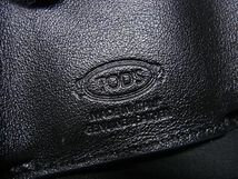 1円 TODS トッズ レザー 三つ折り 財布 ウォレット 小銭入れ 札入れ レディース シルバー系 AW7588_画像7