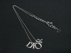 1円 ■美品■ ChristianDior クリスチャンディオール CDロゴ ネックレス ペンダント アクセサリー レディース シルバー系 AW7682