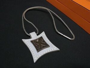 1円 ■美品■ HERMES エルメス トゥアレグ ネックレス チョーカー アクセサリー □E刻印 レディース メンズ ライトブルー系 FA4350