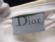 1円 ChristianDior クリスチャンディオール パイル メイクポーチ マルチケース 小物入れ レディース アイボリー系×ブルー系 AZ1445_画像4