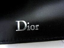 1円 ■美品■ ChristianDior クリスチャンディオール キャンバス×レザー 総柄 二つ折り 財布 ウォレット ブラック系 BJ2938_画像5