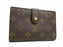 1円 LOUIS VUITTON ルイヴィトン M61663 モノグラム ポルトモネ ビエ ヴィエノワ がま口 二つ折り 財布 ウォレット ブラウン系 BJ2990_画像1