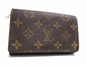 1円 LOUIS VUITTON ルイヴィトン M61730 ポルトモネビエ トレゾール 二つ折り 財布 ウォレット ブラウン系 BJ3015