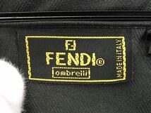 1円 ■美品■ FENDI フェンディ ズッカ柄 ポリエステル100% 日傘 長傘 高級傘 アンブレラ ブラック系 AW8084_画像8