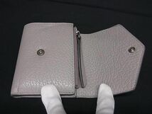 1円 ■美品■ Maison Margiela メゾン マルジェラ 4ステッチ レザー 三つ折り 財布 ウォレット 小銭入れ レディース グレー系 AY1980_画像3