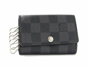 1円 LOUIS VUITTON ルイヴィトン N62662 ダミエグラフィット ミュルティクレ6 6連 キーケース 鍵入れ メンズ ブラック系 AX6396