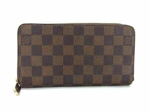 1円 LOUIS VUITTON ルイヴィトン N60015 ダミエ ジッピーウォレット ラウンドファスナー 長財布 ウォレット 札入れ ブラウン系 AY2062