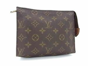 1円 LOUIS VUITTON ルイヴィトン M47544 モノグラム ポシェットトワレット19 マルチケース ポーチ 小物入れ ブラウン系 AY2123