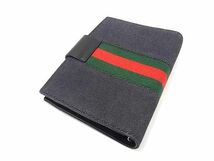 1円 ■美品■ GUCCI グッチ シェリーライン キャンバス×レザー 手帳カバー スケジュール帳 メンズ レディース ブラック系 AW8517_画像2