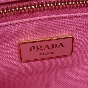 1円 ■美品■ PRADA プラダ B1877B カナパ キャンバス ハンドバッグ トート ショルダー 肩掛け レディース ピンク系 AZ2350の画像6