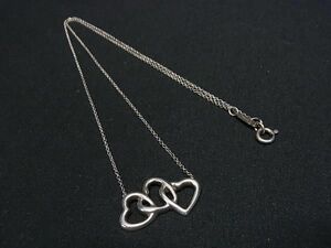 1 jpy # beautiful goods # TIFFANY&Co Tiffany Triple Heart SV925 necklace pendant accessory lady's silver group FA3177