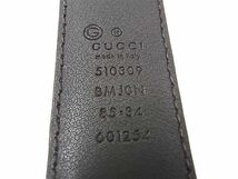 1円 ■美品■ GUCCI グッチ 510309 マイクログッチシマ レザー シルバー金具 ベルト 表記サイズ85・34 ブラウン系 FC4250_画像4