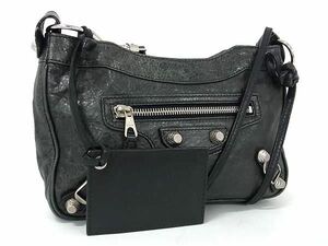 1円 BALENCIAGA バレンシアガ 237203 ジャイアントヒップ レザー ショルダーバッグ クロスボディ 斜め掛け レディース グリーン系 FC0279