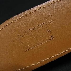 1円 ■美品■ MONT BLANC モンブラン レザー ゴールド金具 ベルト ビジネス 紳士 メンズ ベージュ系 AX6137の画像4